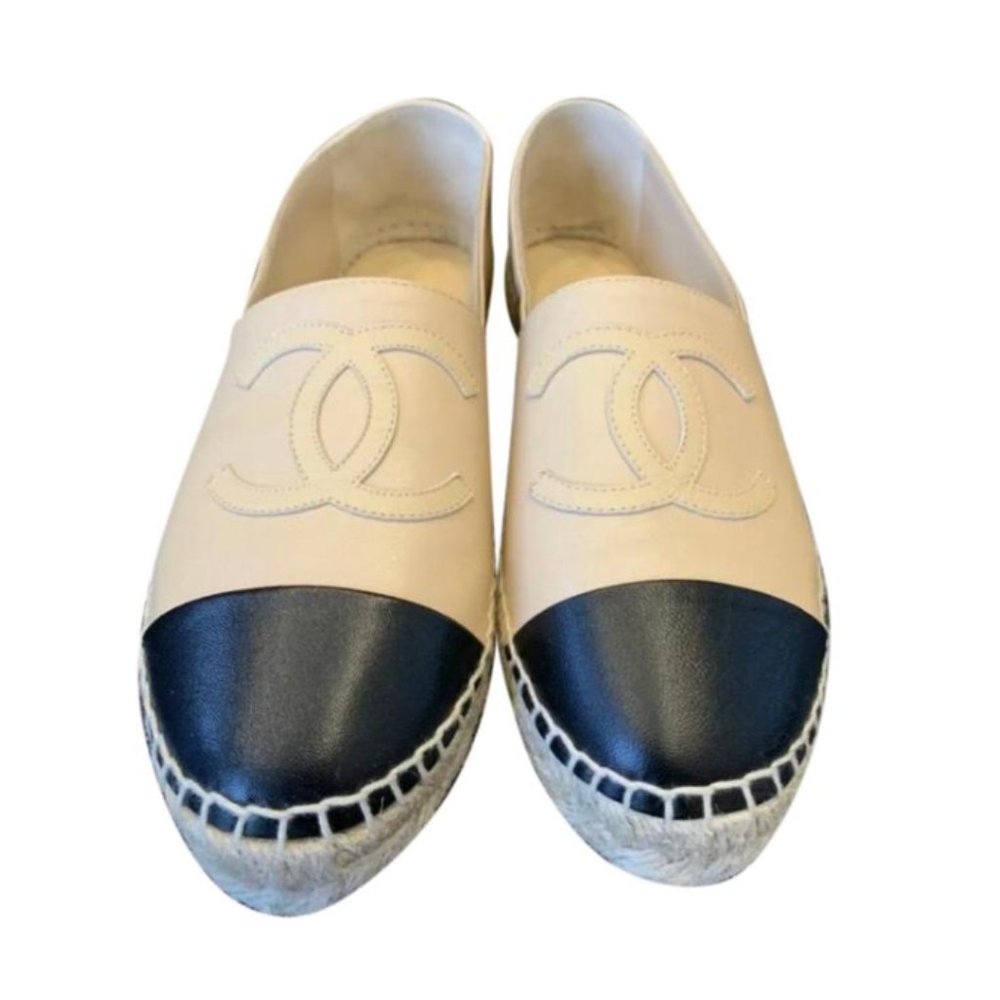 Chanel Espadrille Flats Beige Size 38